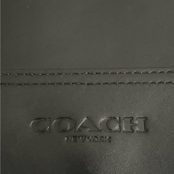 COACH Men's Black Houston Map Messenger Bag  with Adjustable Strap - Picture 7 of 13